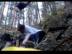 Fucked in woods girl lets boyfriend cum inside