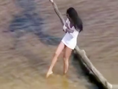 Smoking hot sex on the beach with young couple