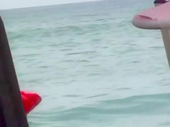 Cute nudist girl filmed voyeur at the beach