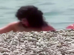 Cute nudist girl filmed voyeur at the beach