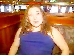 Two girls public bar exposure