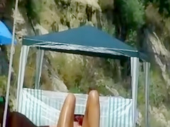 At Beach Spying on Mature Nudist Woman