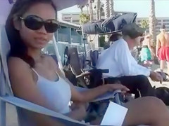 Fit Thai friend with big tits and hard nipples