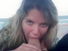 Perfect Blowjob at the Beach with Facial Cumshot