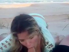 Perfect Blowjob at the Beach with Facial Cumshot