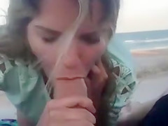 Perfect Blowjob at the Beach with Facial Cumshot