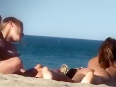 Voyeur Camera at Beach Girl with Amazing Big Tits Topless