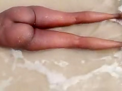 Black Woman Naked Walk on the Beach