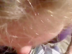 Public blowjob at the beach with wife and cum on her ass