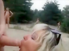 Nudist amateur couple doing sex at the beach