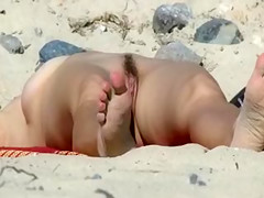 Naked Hairy Pussy on the Beach