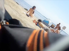Hidden spy cam on the beach caught nudist teens at camp