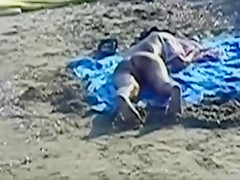 Public Beach Pervert Jerks Off on Nudist Girl Ass