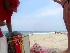 Brazilian Wife with Tiny Bikini at the Beach