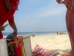 Brazilian Wife with Tiny Bikini at the Beach