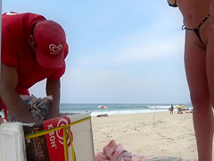 Brazilian Wife with Tiny Bikini at the Beach