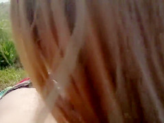 Blonde girlfriend gladly milks down her guy's dick