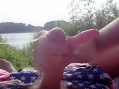 Blonde girlfriend gladly milks down her guy's dick