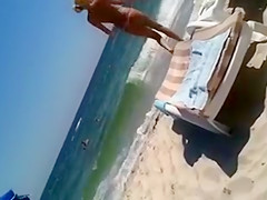 Topless Beach Voyeur Clip Awesome Blonde Girl Filmed