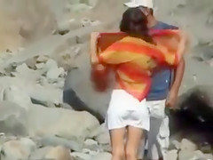 Nudist Wife at the Beach Filmed on Voyeur Cam