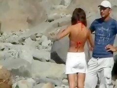 Nudist Wife at the Beach Filmed on Voyeur Cam