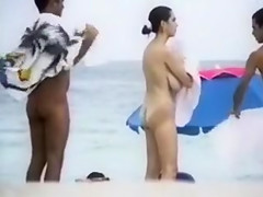 Naked Big Boobs on Spanish Beach