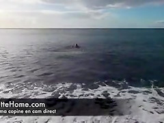 Nude French Wife Having Fun Outdoor at the Sea