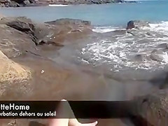 Nude French Wife Having Fun Outdoor at the Sea