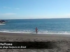 Nude French Wife Having Fun Outdoor at the Sea