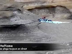 Nude French Wife Having Fun Outdoor at the Sea