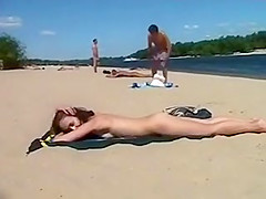 Slim Teen with Perky Tits Naked at the Beach