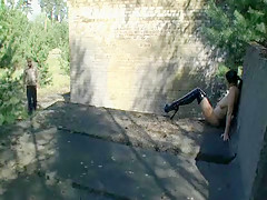 Incredible homemade Brunette, Outdoor porn video