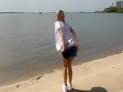 Sex at the Beach with German Blonde