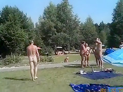 Nudist weekend at the lake with lots of naked people