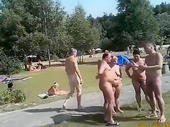 Nudist weekend at the lake with lots of naked people
