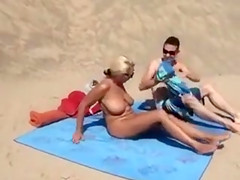 Naked Mature Big Tits Woman Filmed at the Beach