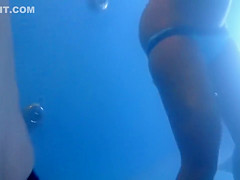 Underwater jets take off her bikini bottoms
