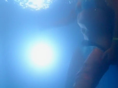 Underwater jets take off her bikini bottoms