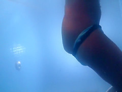 Underwater jets take off her bikini bottoms