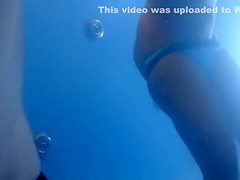 Underwater jets take off her bikini bottoms