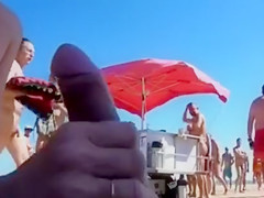Dick and ball sucking wife at a public beach