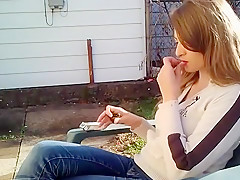 Fabulous amateur Brunette, Outdoor adult movie