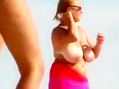 Just wow big tits on beach