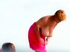 Just wow big tits on beach