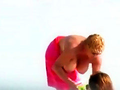 Just wow big tits on beach