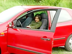 Girlfriend masturbate in the car