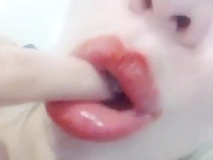 Hot blone college girl masturbating with lingerie on cam