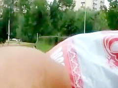 Flasher cums near girl in park