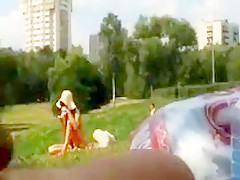 Flasher cums near girl in park