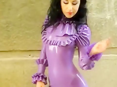Horny homemade Latex, Solo Girl sex clip